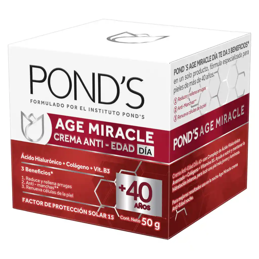 Ponds Crema Antiarrugas Uso Día Age Miracle FPS 15+