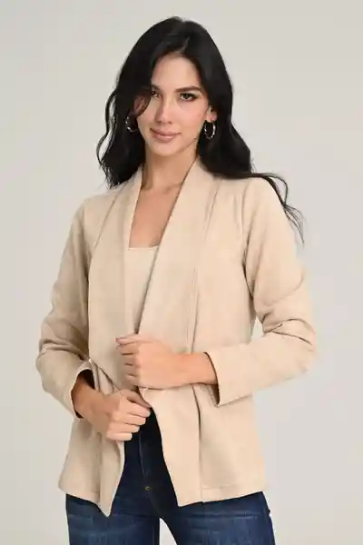 Chaqueta Suede Color Beige Medio Talla S Ragged