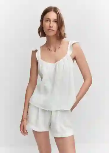 Top Bambú Blanco Talla M Mujer Mango