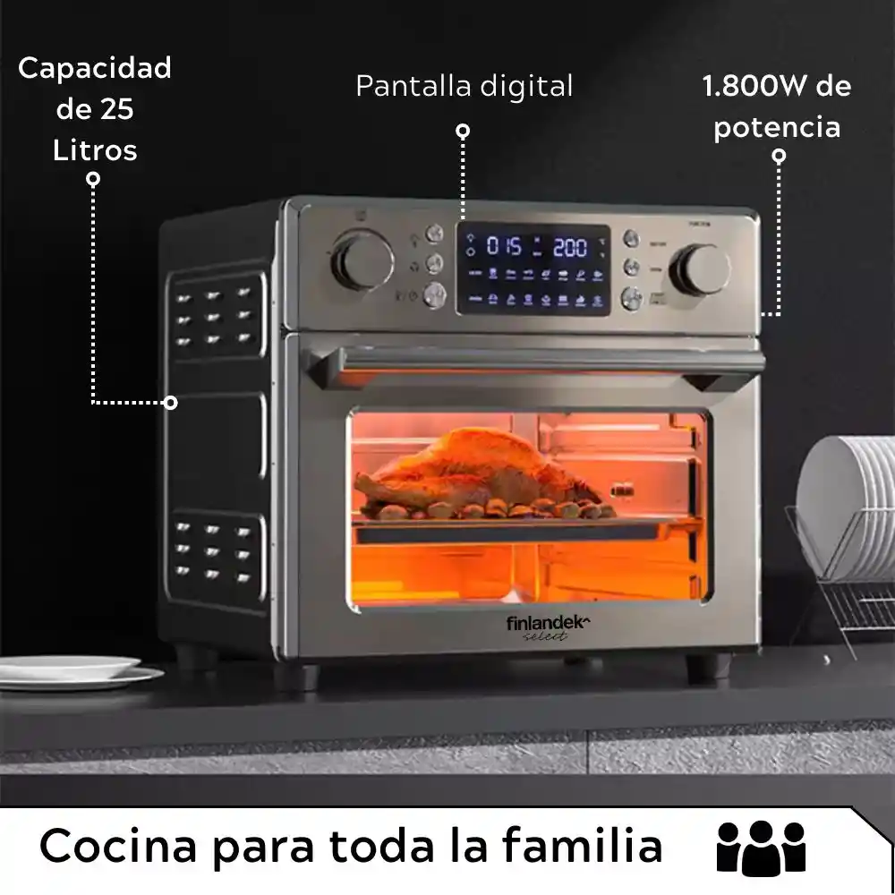 Horno Multifunción Inoxidable de 25 L 308 Finlandek Select