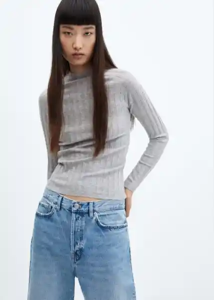 Jersey Flurries Gris Claro Vigoré Talla XS Mujer Mango