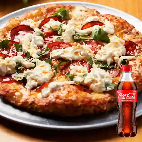 Pizza Stracciatella Mediana 25cm +CocaCola Org 400ml