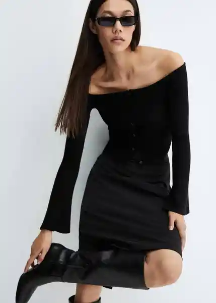 Cárdigan Laurent Negro Talla L Mujer Mango