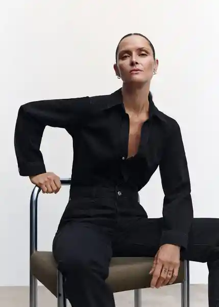 Enterizo Mono Carmela Tejano Negro Talla XL Mujer Mango