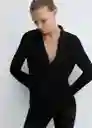 Blusa Rider Negro Talla M Mujer Mango