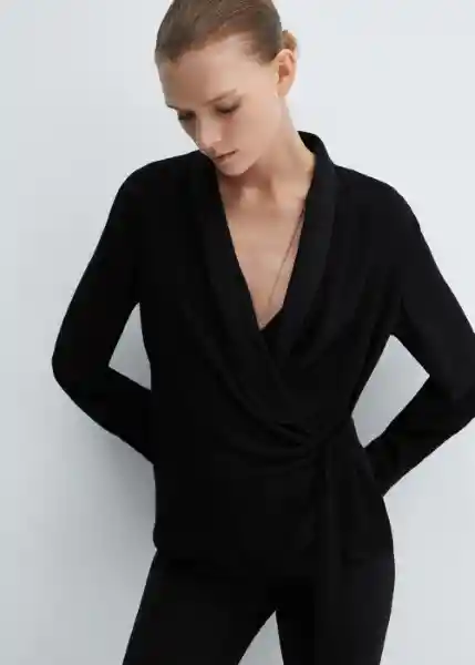 Blusa Rider Negro Talla M Mujer Mango