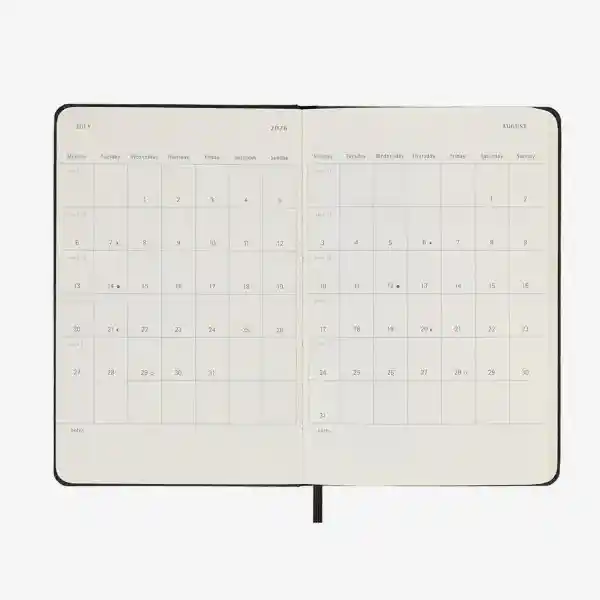 Moleskine Agenda Diaria Negro Pequeña Sc 2026
