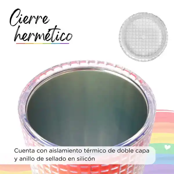 Vaso de Plástico de Doble Capa Con Pitillo Rainbow Series Miniso