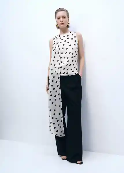 Blusa Adela Offwhite Talla L Mujer Mango