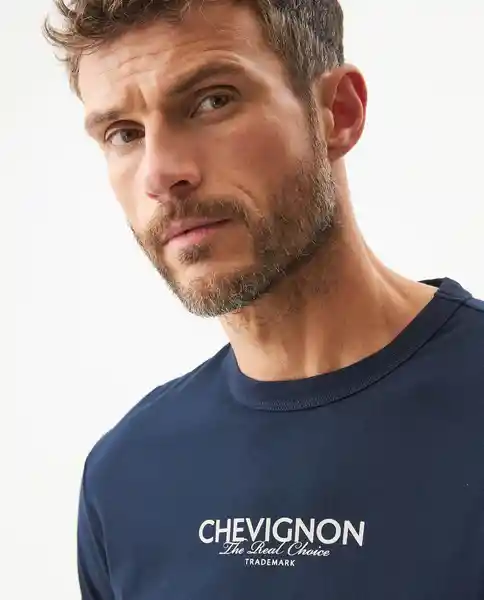 Camiseta Typography Graphic Azul Dark Ultraoscuro L Chevignon