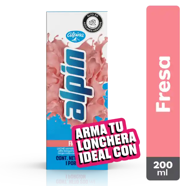 Alpin Leche Semidescremada Sabor Fresa
