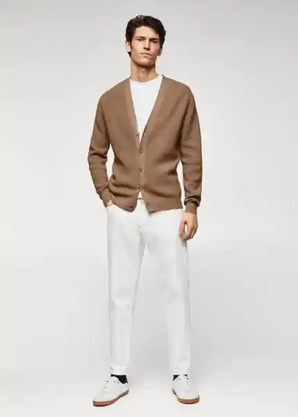 Saco Cardigan Nizac Camel Talla L Hombre Mango