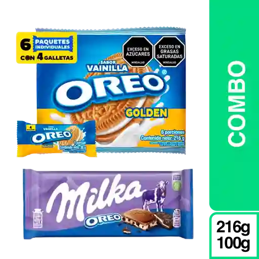 Combo Oreo Crema Vainilla 6 Und + Milka Chocolate con Oreo