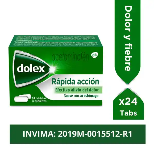 Dolex Acetaminofen Analgésico Alivio del Dolor y la Fiebre x 48