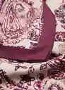 Pañuelo Yara Burdeos Talla 99 Mujer Mango