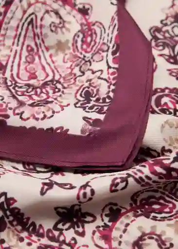 Pañuelo Yara Burdeos Talla 99 Mujer Mango