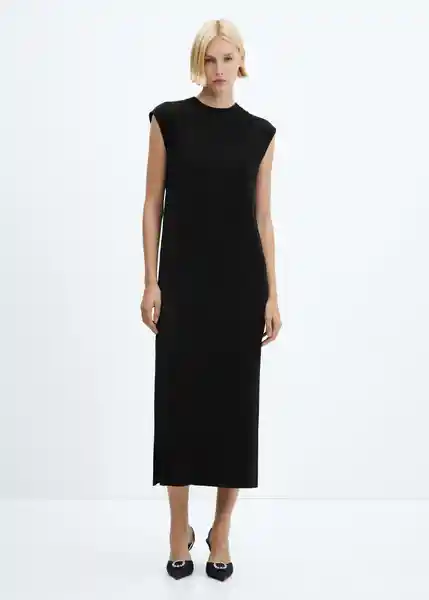 Vestido Jungla-A Negro Talla L Mujer Mango