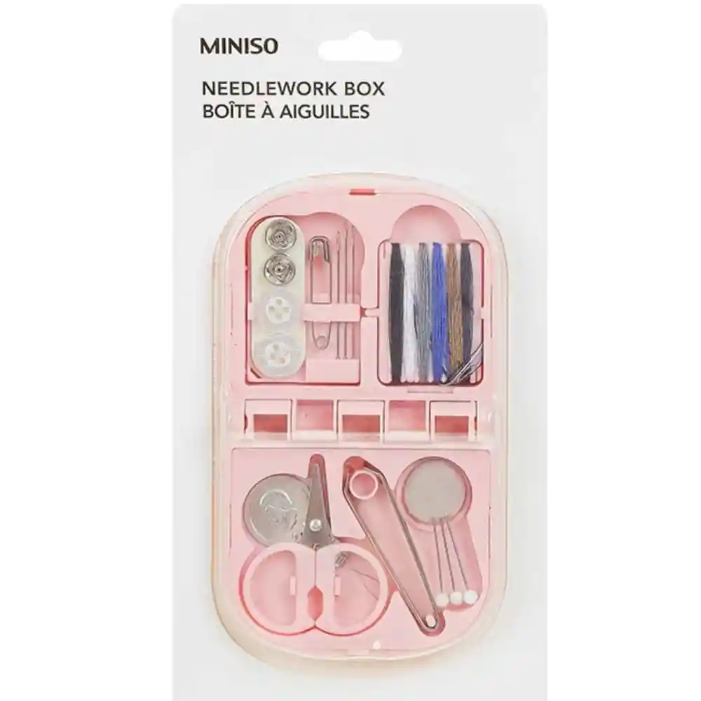 Miniso Kit de Costura Portátil Rosa