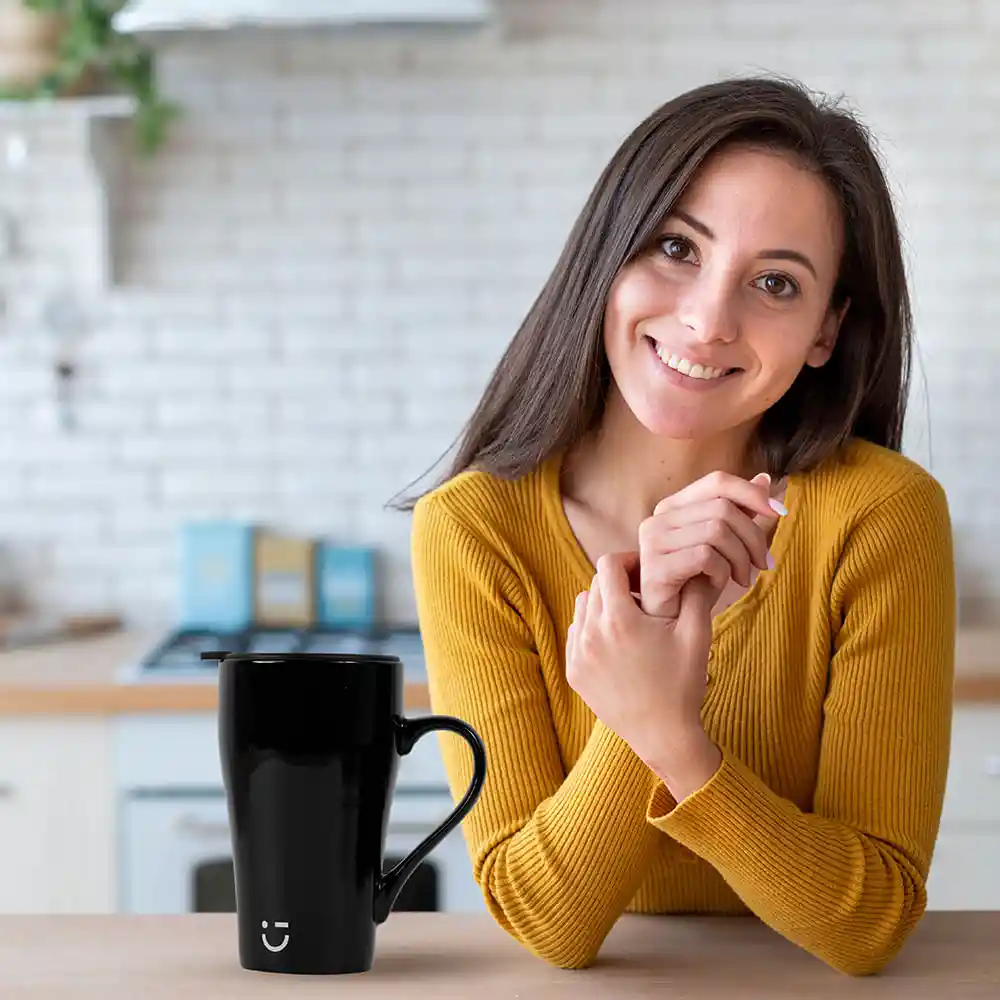 Taza Minimalista de Gran Capacidad Negro Miniso