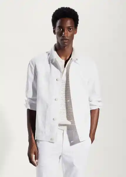 Chaqueta Conca Blanco Talla M Hombre Mango