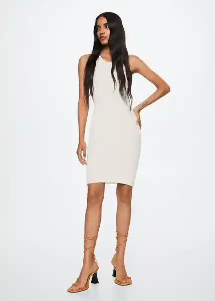 Vestido Pasi Blanco Talla M Mujer Mango