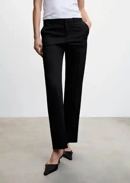 Pantalón Greta Negro Talla 36 Mujer Mango