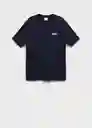Camiseta Mvpna Navy Talla L Hombre Mango