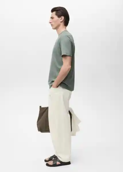 Camiseta Cherlo Khaki Talla L Hombre Mango