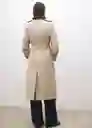 Abrigo Trench Eiffel Beige Talla L Mujer Mango