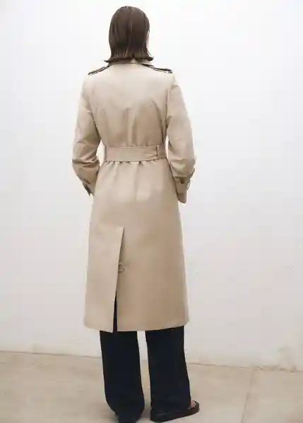 Abrigo Trench Eiffel Beige Talla L Mujer Mango