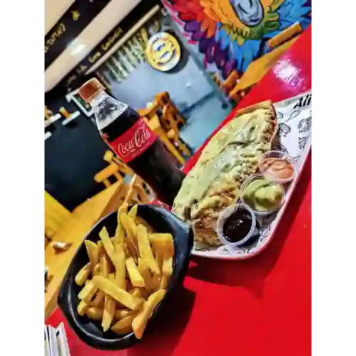 Combo perro + papas + gaseosa