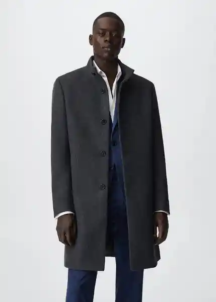 Abrigo Funnel Gris Medio Vigoré Talla L Hombre Mango