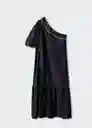 Vestido Selena Blue Black Talla L Mujer Mango