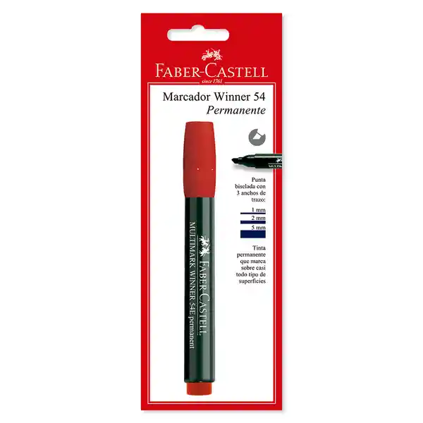 Marcador Indeleble Rojo 54R Faber-Castell