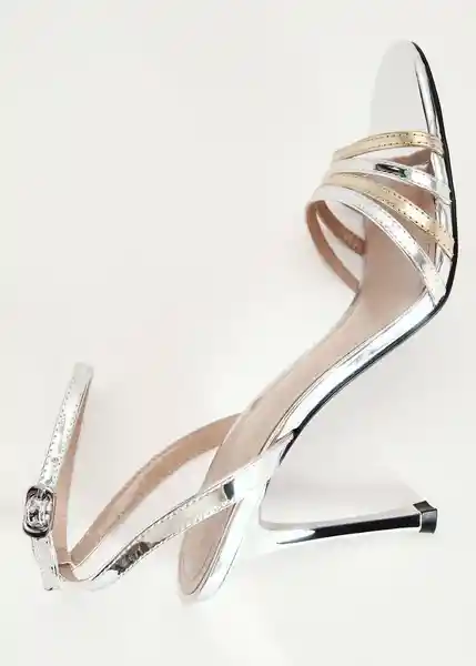 Sandalias Nota Plata Talla 39 Mujer Mango