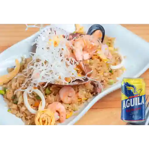 Combo Chaufa de Mariscos + Aguila Orig Lta 330ml