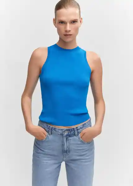 Top Karl Azul Talla XS Mujer Mango