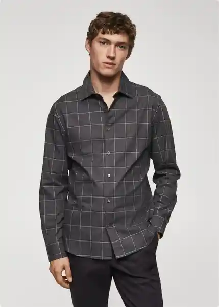 Camisa Roma Gris Talla S Hombre Mango