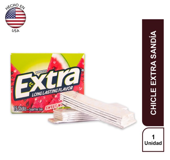 Extra Chicle Sabor Sandía sin Azúcar 15 und