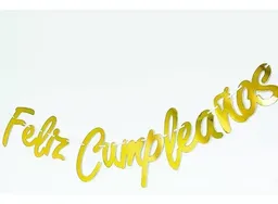 El Tío Guirnalda Feliz Cumpleaños Cursivo Dorado