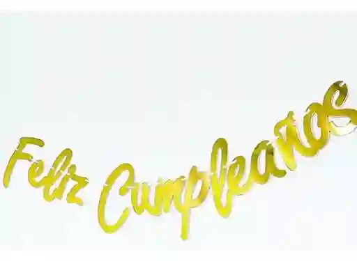 El Tío Guirnalda Feliz Cumpleaños Cursivo Dorado