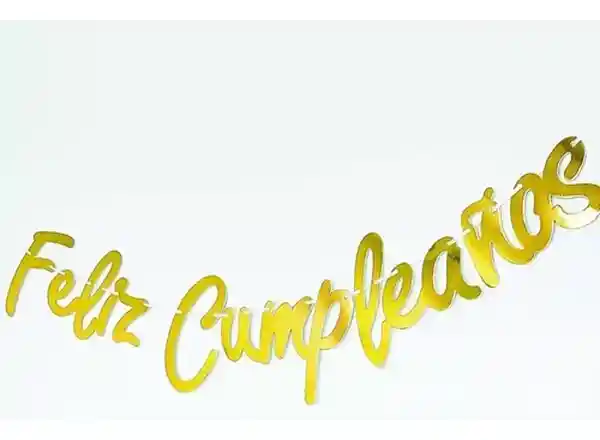 El Tío Guirnalda Feliz Cumpleaños Cursivo Dorado