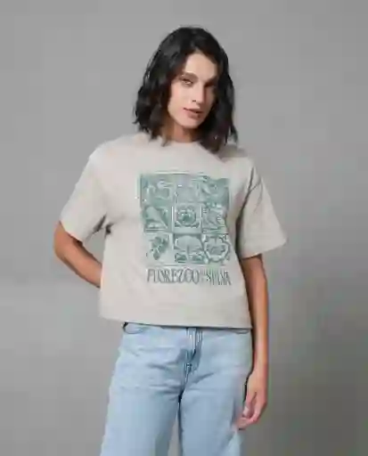 Camiseta Mujer Beige M 203G003_BEI161105 Rifle
