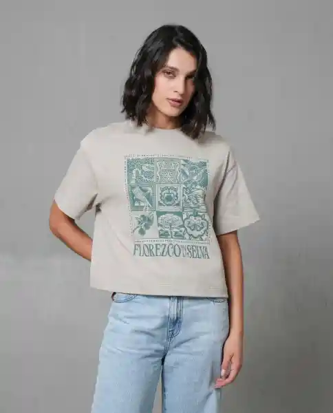 Camiseta Mujer Beige M 203G003_BEI161105 Rifle