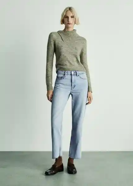 Jean Blanca Tejano Medio Talla 34 Mujer Mango