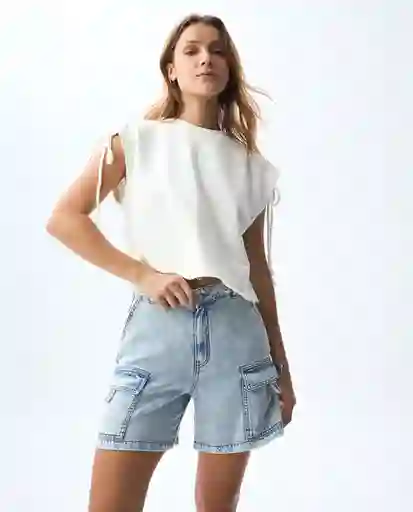 Camiseta Mujer Crudo Talla M 601G008_CRU110606 Americanino