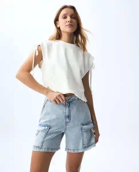 Camiseta Mujer Crudo Talla M 601G008_CRU110606 Americanino