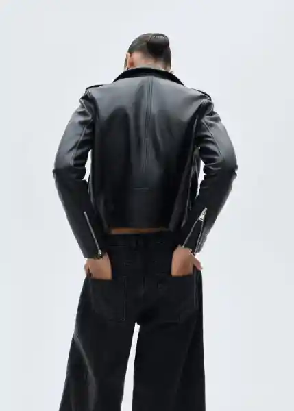 Chaqueta Cazadora Perfect Negro Talla XL Mujer Mango