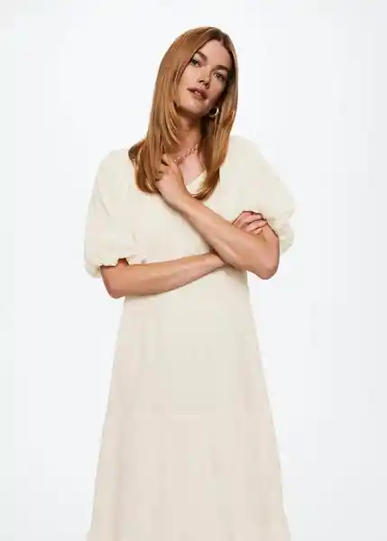 Vestido Biel-H Offwhite Talla M Mujer Mango