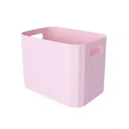 Organizador Plástico Con Asa Rosa Miniso